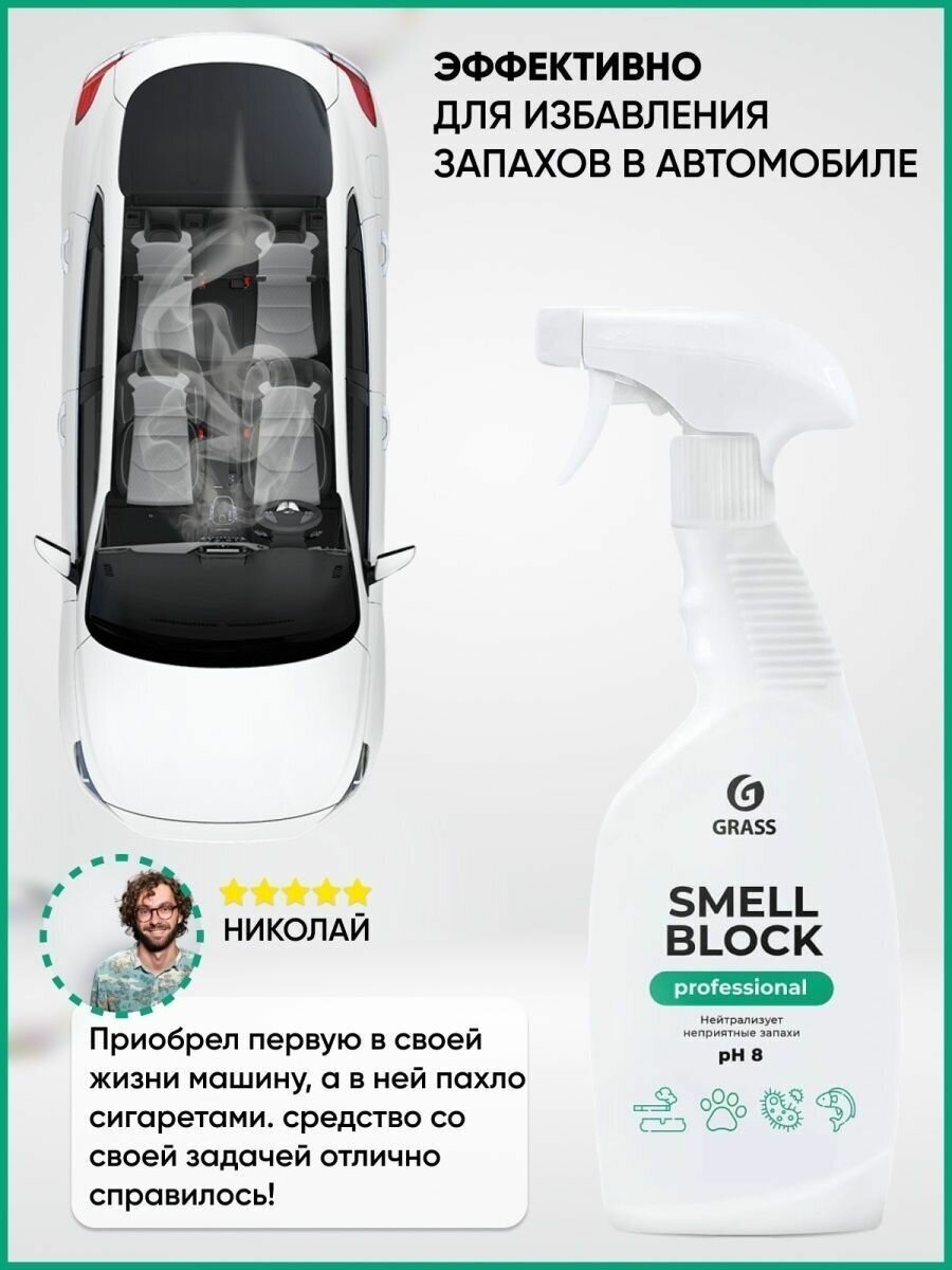 Нейтрализатор запахов Grass PROFESSIONAL Smell Block, 600 мл