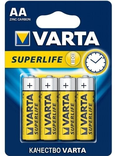 Батарейка AA солевая Varta Superlife R6-4BL в блистере 4шт.