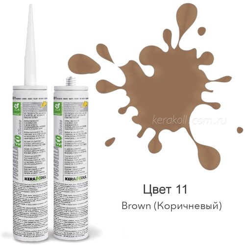Герметик силиконовый для межплиточных швов Kerakoll Fugabella Eco Silicone (310мл) 11 Brown (Коричневый)