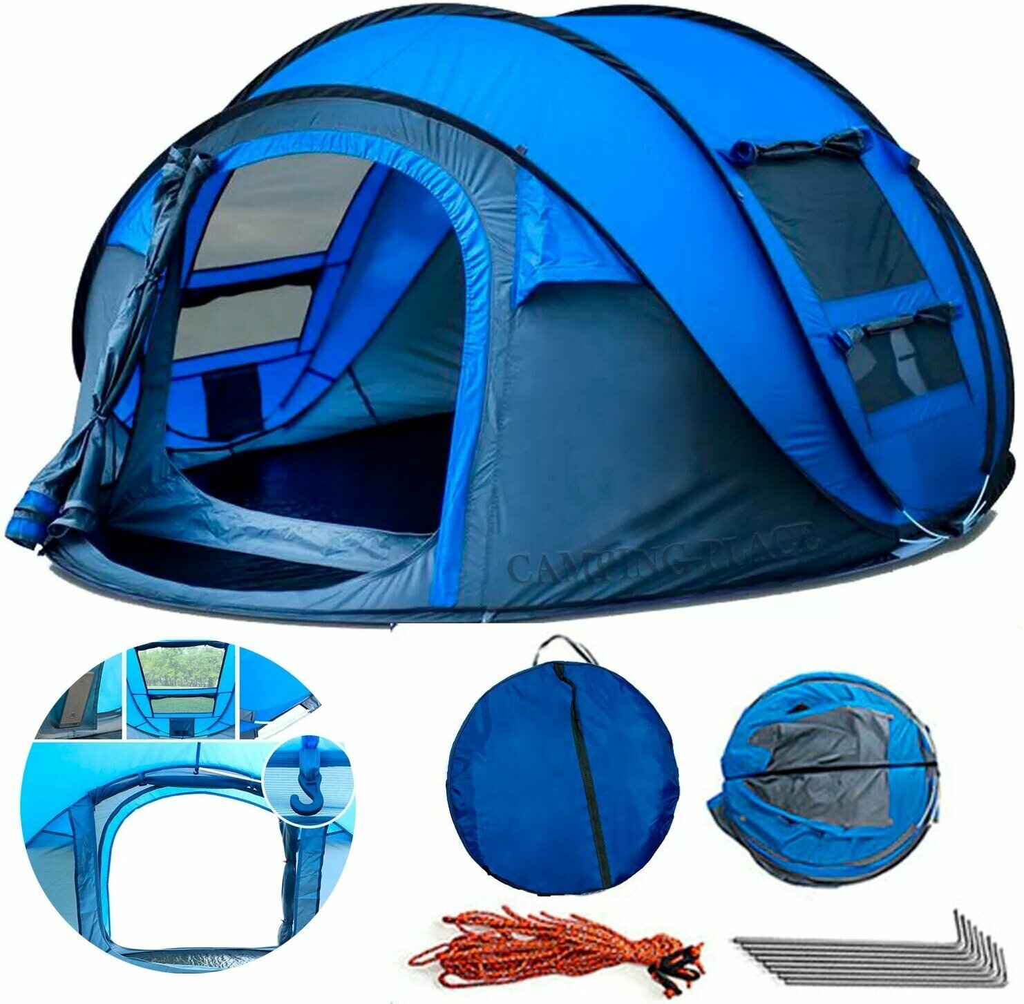 Палатка-автомат туристическая трех местная 280*205*120см синяя