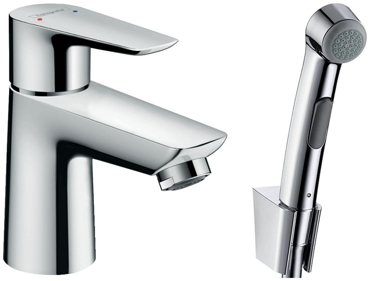 Смеситель Hansgrohe Talis E 71729000 для раковины с гигиеническим душем с донным клапаном