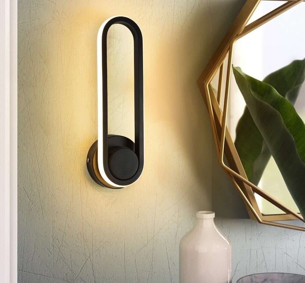 фото Светильник бра настенный поворотный светодиодный Aurum Renee 305x105 мм Black матовый черный (нейтральный свет 4000K)