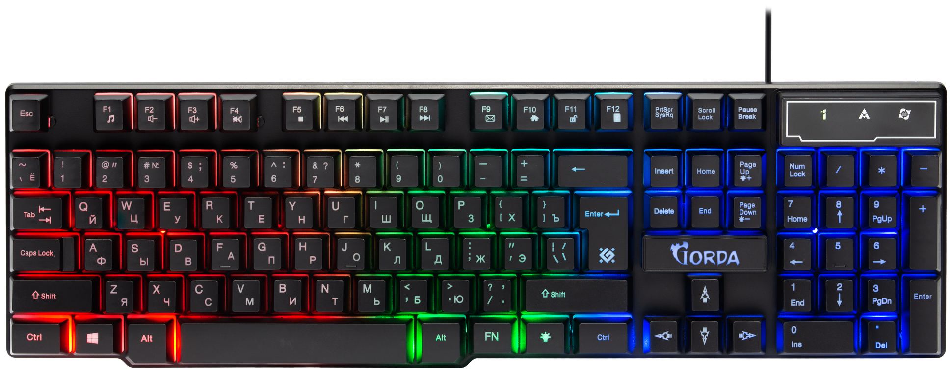 Игровая клавиатура Defender RU, RGB подсветка, 19 Anti-Ghost