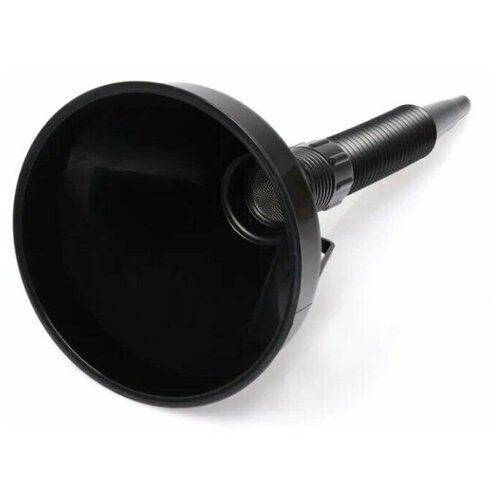 Воронка для ГСМ с гибким шлангом + латунное сито 160мм. черный Oktan A2-01-07