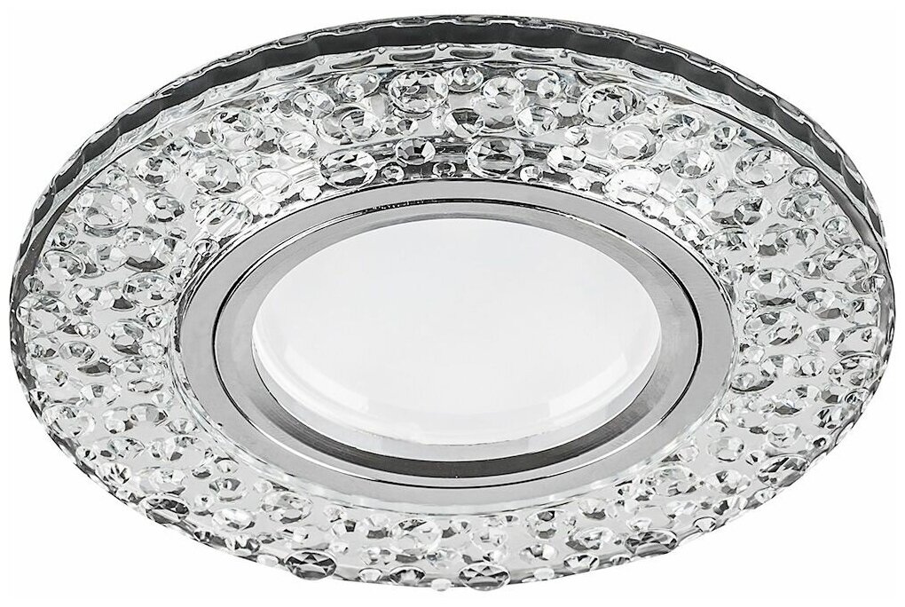 фото Светильник встраиваемый с подсветкой 4000K, MR16 50W G5.3, прозрачный, хром, CD945 Feron, 32993