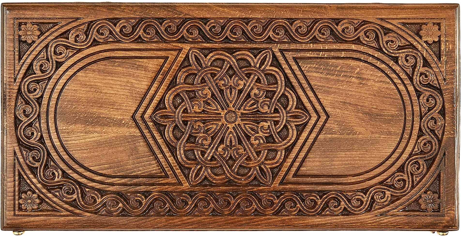 Нарды Haleyan "Шестигранный Узор", резные, деревянные, с замком