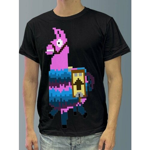 фото Футболка мужская черная из хлопка с dtf рисунком пиксель арт - 3796 будь на стиле