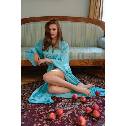 Халат Yanchevskaya, размер one size, бирюзовый