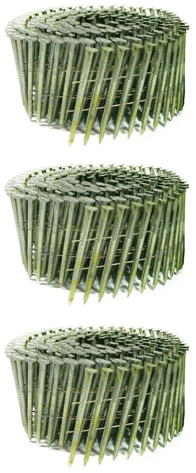 Гвозди барабанные 750 шт. (3 кассеты по 250 шт.) диаметр 3,1 мм, длина 60 мм, шляпка 7,0 мм, ершеные