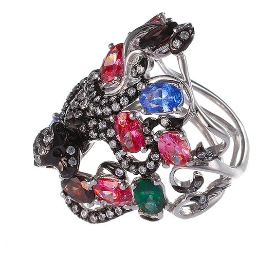 фото Кольцо из серебра 925 пробы с кубическим цирконием mr82257k-11_001_bw element47