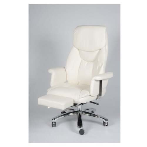 фото Кресло руководителя парламент(ivory) сталь + хром / слоновая кость экокожа norden chairs