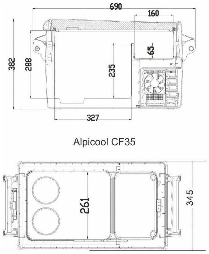 Автомобильный холодильник Alpicool CF-35