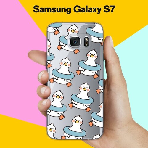 Силиконовый чехол на Samsung Galaxy S7 Птицы / для Самсунг Галакси С7 жидкий чехол с блестками единорог с розовой гривой на samsung galaxy s7 самсунг галакси с 7