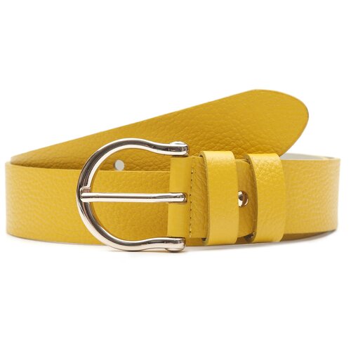 фото Кожаный ремень 184-40-7 желтый 125 см fabretti