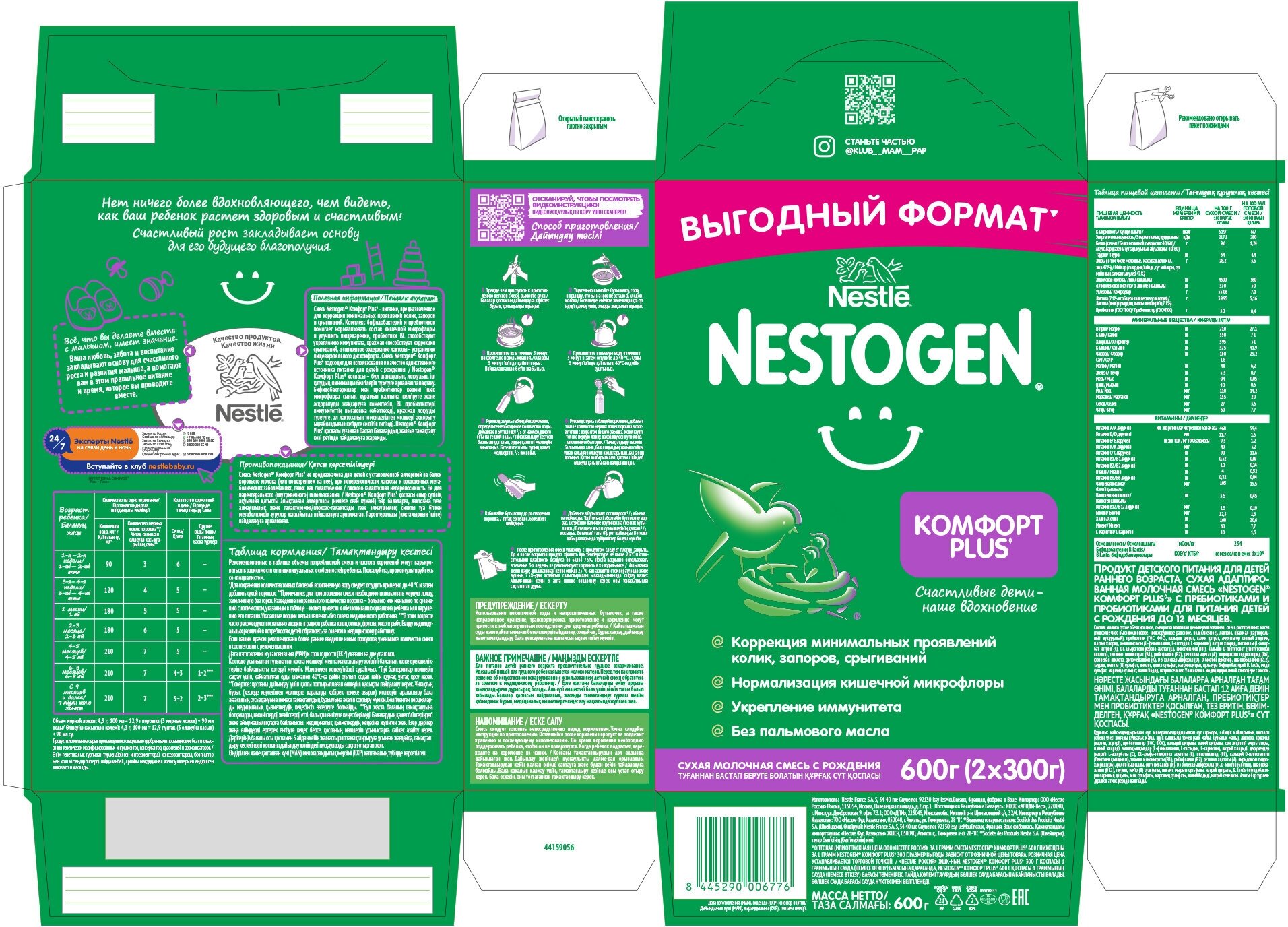 Смесь Nestogen 1 Комфорт Plus молочная с 0 месяцев 600г Nestle - фото №9