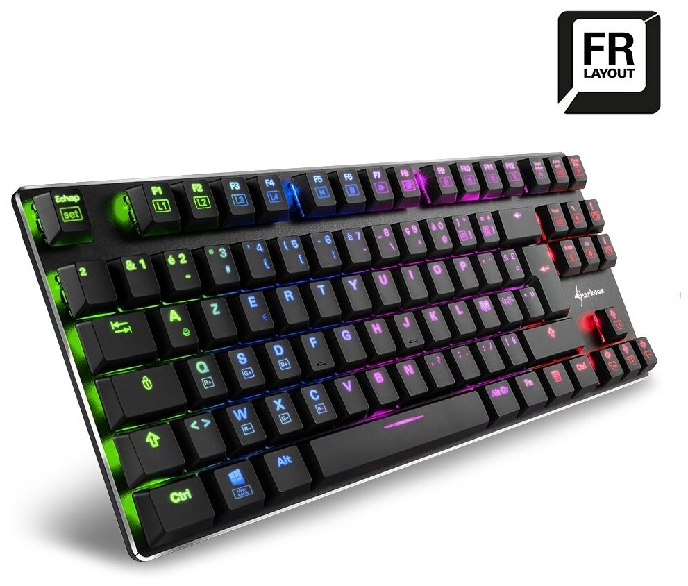 Клавиатура Sharkoon PureWriter TKL RGB Kailh Red проводная игровая для PC красная подсветка