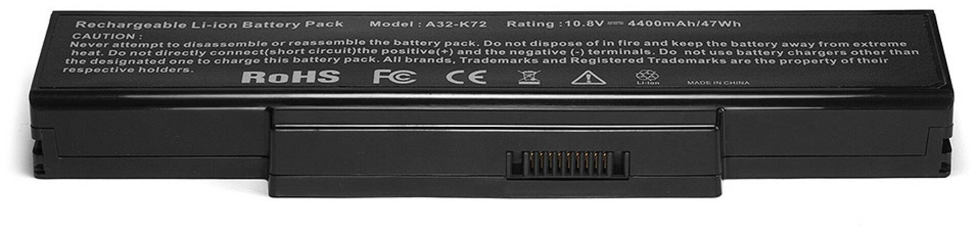 Аккумулятор для ноутбука Asus K72 N71 N73 X72 (10.8V 4400mAh). PN: A32-K72 A32-N71 A32-N73