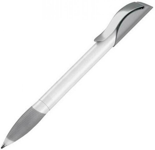 Ручка шариковая автоматическая синие чернила Senator HATTRIX METALL, бело-серый корпус/металлический клип 2179/С