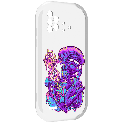 Чехол MyPads чужой фиолетовый цвет для UMIDIGI Bison X10 / X10 Pro задняя-панель-накладка-бампер