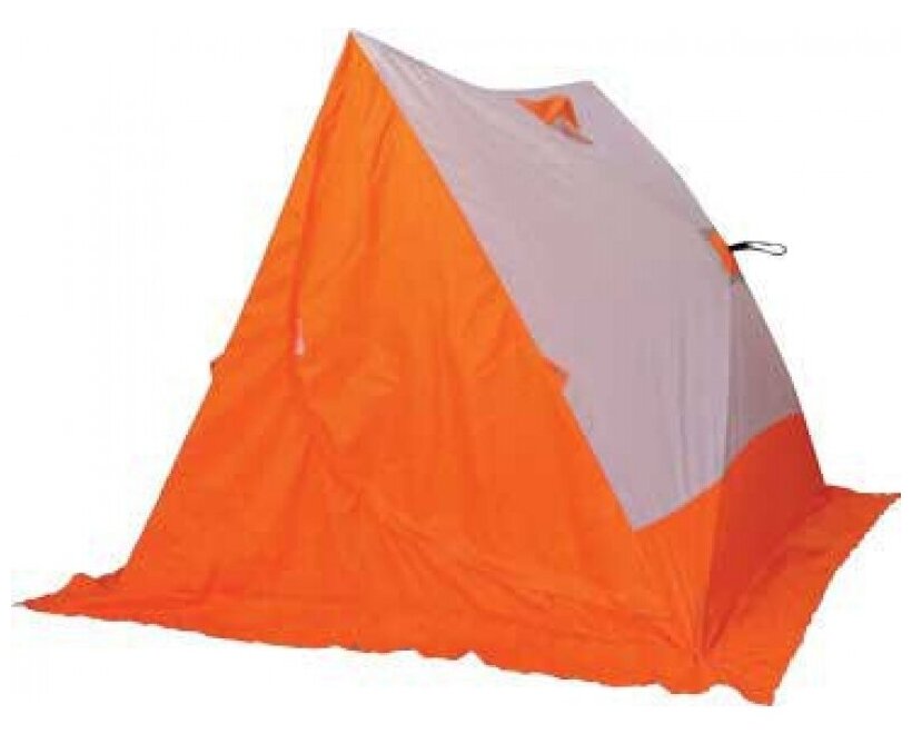 Палатка для рыбалки двухместная следопыт Двускатная зимняя PF-TW-18/19, белый/оранжевый