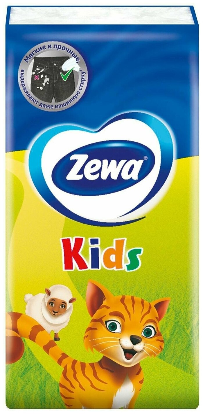 Носовые Платки Zewa Kids детские 3 слоя 10*10шт - фотография № 3