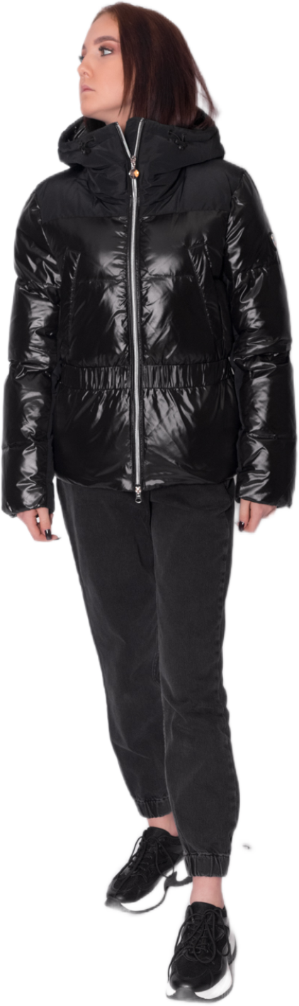 Куртка  EA7, демисезон/зима, средней длины, карманы, капюшон, размер S (40 IT), черный