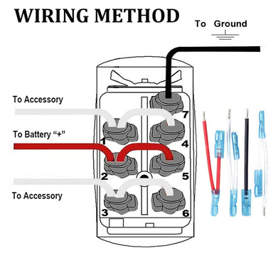 Кнопка управления лебедкой WINCH IN-OUT RED (On-Off-ON) стрелки