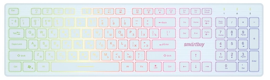 Клавиатура SmartBuy ONE SBK-305U-W White белый, английская/русская (ISO), 1 шт.