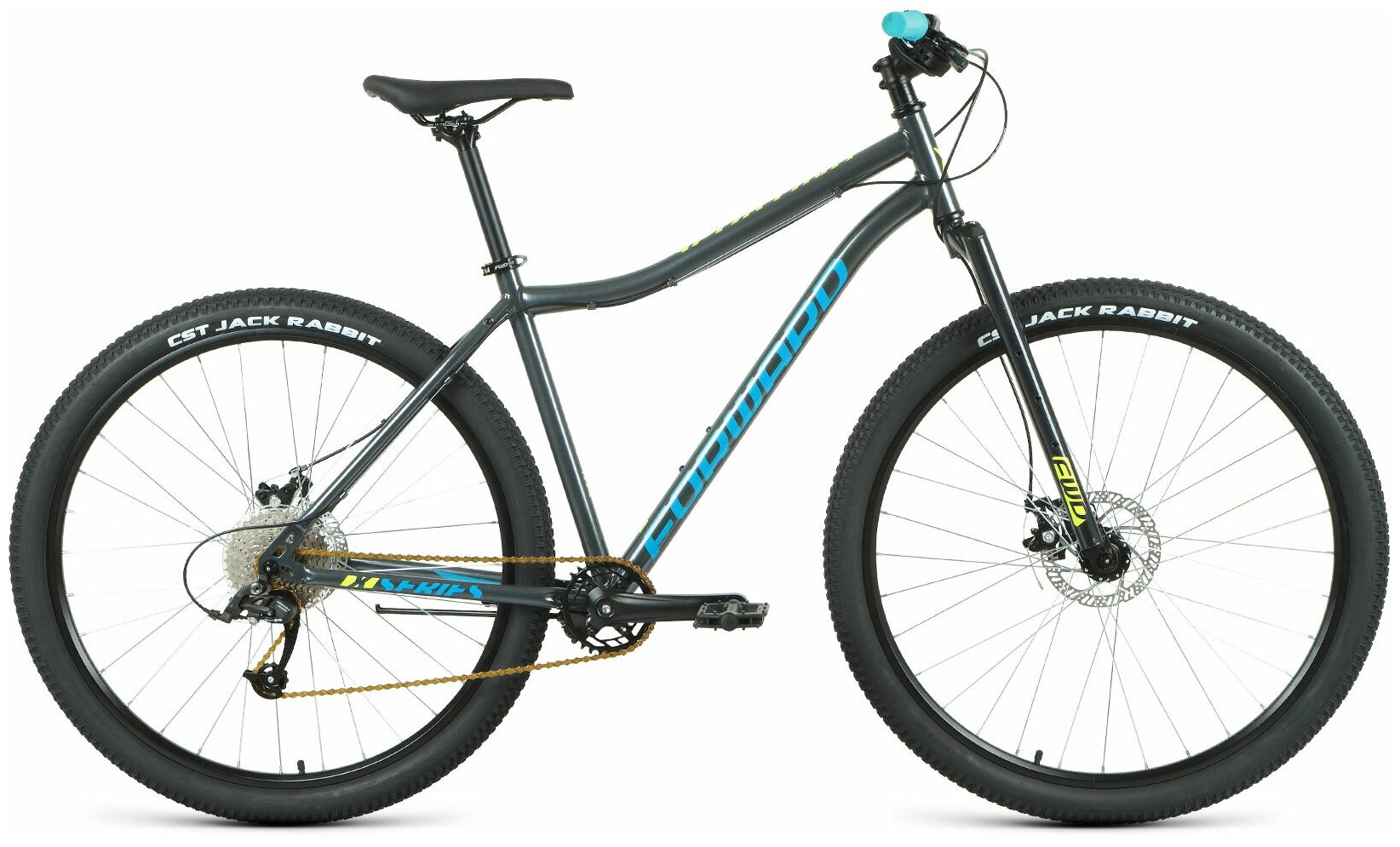 Велосипед взрослый горный 29" Forward Sporting 29 X D темно-серый зеленый рама 17"