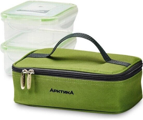Ланч-сумка с контейнером и приборами Арктика 020-2000-2, зелёная, 2 л