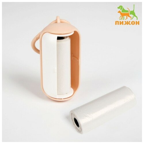 Контейнер-раздвижной с мешками для уборки рулон 15 пакетов 29х21 см бело-розовый 522₽