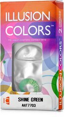 Цветные контактные линзы ILLUSION colors SHINE green -0,5