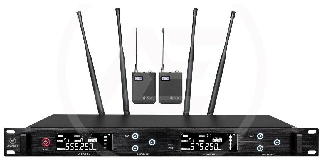 Радиосистема с поясным передатчиком Anzhee RS400 dual BB — фото 1