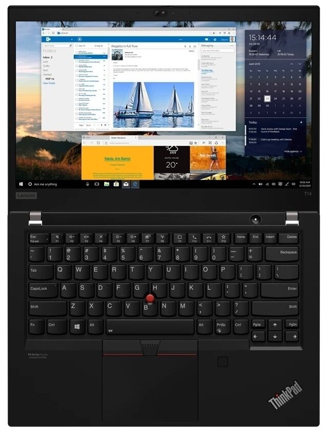 Ноутбук Lenovo ThinkPad T14 Gen 2 черный ENGKBD (20w1a10xcd) - фото №5