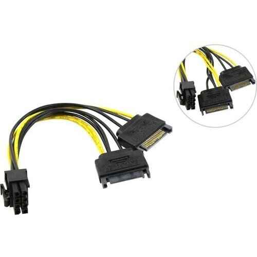 Переходник SATA - 6pin Orient C588 переходник питания evga для видеокарт 2x 6pin 8pin для питания видеокарт