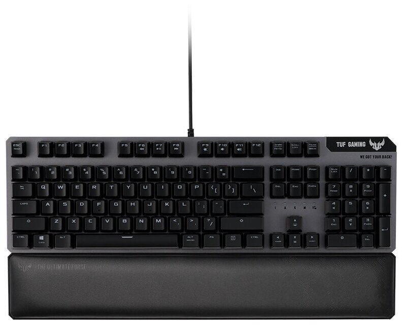 ASUS TUF Gaming K7 чёрная Игровая клавиатура (TUF Linear Optical-Mech switch, подставка под запястья, RGB подсветка, IP56, USB, 90MP0191-B0RA00)