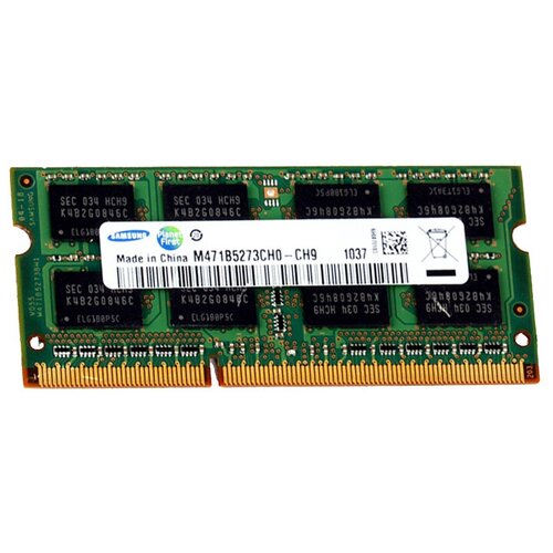 Оперативная память для ноутбука SODIMM DDR3 8ГБ Samsung M471B5273DH0-CH9 1333MHz (PC3-10600), 1.5V, 204-Pin, Retail