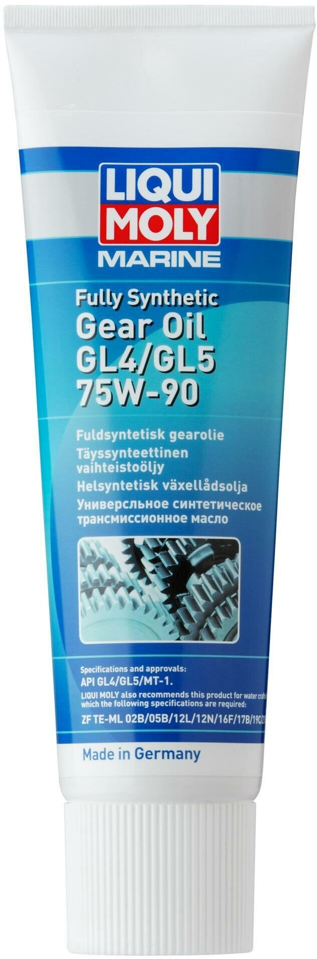 LIQUI MOLY 25037 Масло трансмиссионное синтетическое Marine Gear Oil 75W90 GL-4/GL-5, 0,25 л