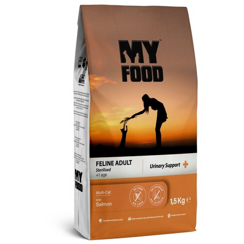 Myfood Feline Adult Sterilised Multi-Cat with Salmon сухой корм для стерилизованных кошек с лососем - 1,5 кг