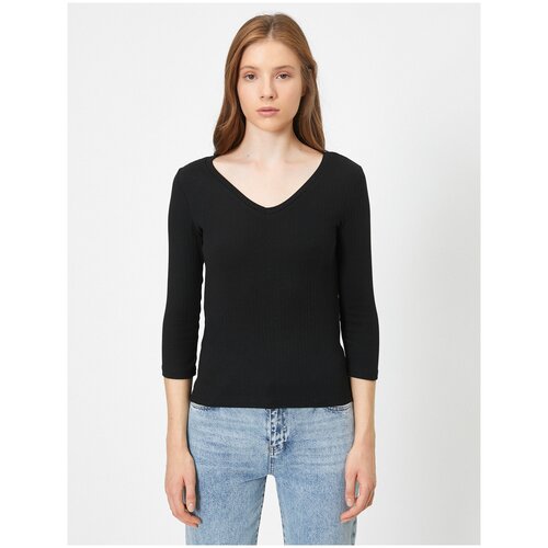 фото Лонгслив koton, размер l(40), 999 черный