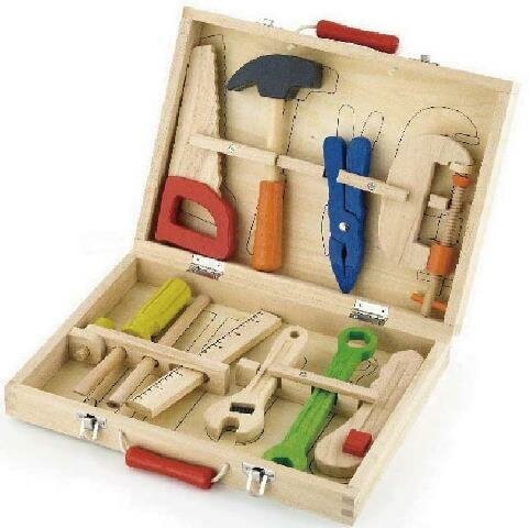 Набор игрушечных строительных инструментов (10 эл.) в чемодане