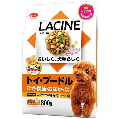 Монопородный корм Japan Premium Pet LACINE на основе морского коллагена для пуделей с усиленным составом для укрепления суставов и иммунитета ЖКТ. Для всех возрастов. Японский телёнок и цыплёнок с сыром, 800 г