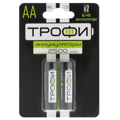 Трофи AА 2500mAh 2шт. (HR6-2BL) аккумуляторы perfeo aa2500 2bl 2500 mah aa 2 шт