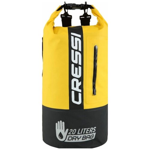 Гермомешок CRESSI с карманом на молнии PREMIUM BACK PACK 20 литров черный/желтый