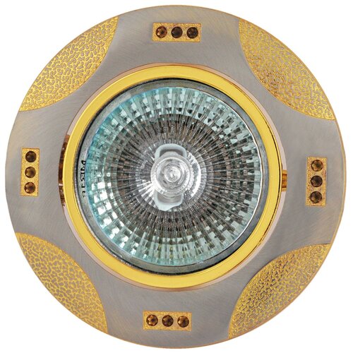 Светильник De Fran FT 186, сатин-никель / золото, GU5.3, 50 Вт, цвет арматуры: золотой