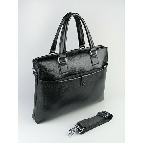 Портфель BAREZ, фактура зернистая, черный