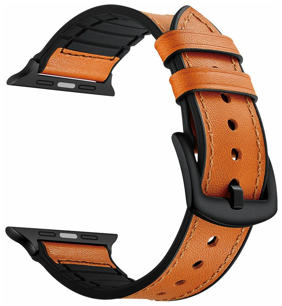 Комбинированный ремешок Lyambda ANTARES для Apple Watch 42/44 мм Orange-brown (LWA-10-44-OR)