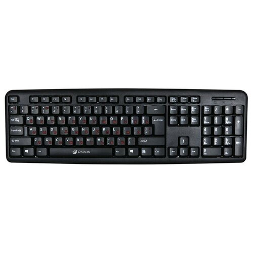 Клавиатура OKLICK 90MV2 Black USB черный, английская/русская (ISO)