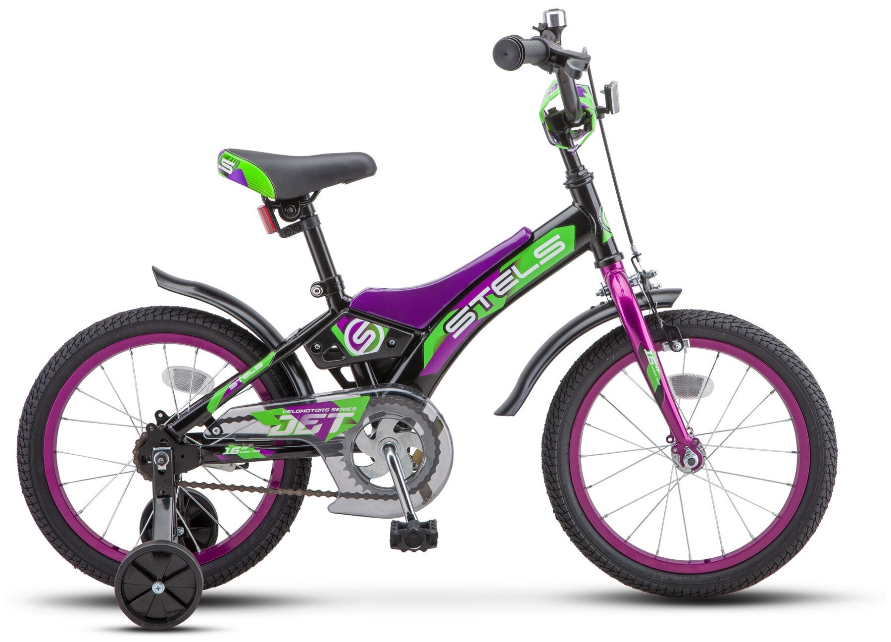Велосипед Stels Jet 16 Z010 (2020) черный/фиолетовый