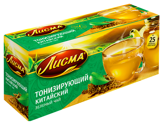 Чай Лисма Зеленый Тонизирующий 1,5г х 25 пакетиков с ярл.